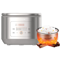 九阳(Joyoung)电饭煲F40FZ4399 大火力柴火饭多功能焖煮防溢薄盖高颜晶钻耐磨电煮锅 沙丘灰 4L