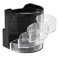 得力(deli)9133三层多功能办公笔筒 商务办公桌面收纳盒 办公用品 黑色 单支装