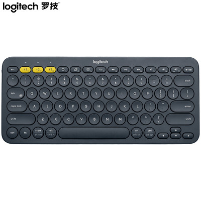 罗技(Logitech)K380无线超薄蓝牙键盘 深灰色 人体工学 电竞游戏 右手通用型