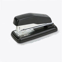 得力 0414可旋转360°订书机 可订50页黑色 订书机学生用钉书机办公用订书器家用大号订厚书装订机外卖打包省力