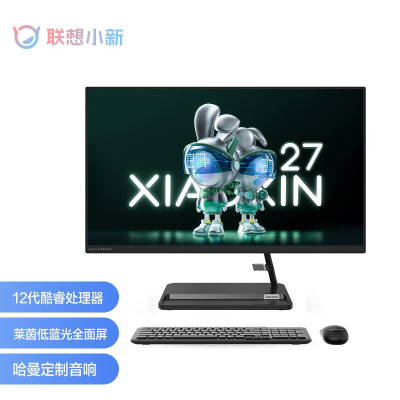 联想(Lenovo)小新AIO 高色域大屏高性能一体机电脑显示器 27英寸 12代i5 16G+512G黑色 单位:台