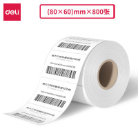 得力(deli) 12306塞纳河三防热敏标签纸80*60mm-800枚 白色 1卷/筒 单位:筒