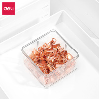 得力(deli) 78204 玫瑰金票夹长尾夹工字钉夹子回形针资料夹 50只/盒 宽度19 5盒起订