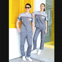 京嘉(JINGJIA)短袖套装 夏季劳保服耐磨耐脏工装服B888 可定制logo