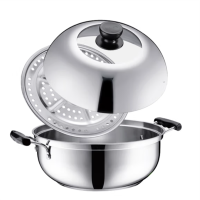 苏泊尔(SUPOR)304不锈钢蒸锅复底汤蒸锅多用炖锅火锅明火电磁炉通用锅具家用汤锅 28厘米 ST28Y1