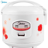 美的(Midea)MB-YJ308J 老式电饭煲饭锅3L机械不粘内胆家用迷你白色印花可拆洗接水盒