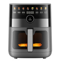 美的(Midea)MF-KZC6584 6.5L可视空气炸锅2000W立体双热源匀烤智能旋钮触控多功能电炸锅