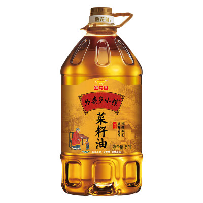 金龙鱼 食用油 非转基因 压榨 外婆乡小榨菜籽油5L