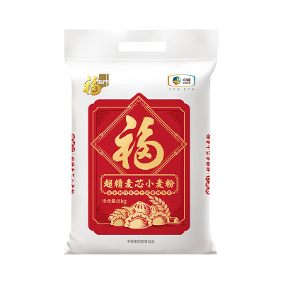 福临门 多用途小麦粉富筋饺子粉5kg面粉10斤装家用蒸馒头包子 超精麦芯小麦粉5kg