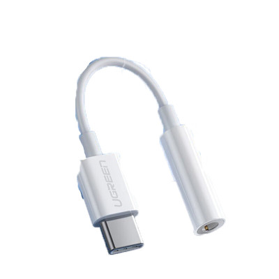 绿联(Ugreen)AV151白色耳机转接头Type-C转3.5mm音频线USB-C耳机转换器手机等通用2条起订