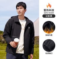 骆驼(CAMEL) J13CZ07070 梭织加绒连帽外套男款 秋冬款连帽休闲防风防水保暖户外夹克上衣