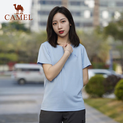 骆驼(CAMEL) 女短袖圆领功能T恤 运动T恤女速干短袖夏季透气凉感休闲上衣 7A22224459