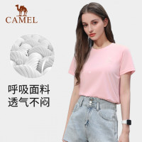 骆驼(CAMEL) 女短袖圆领功能T恤 户外短袖女款春夏圆领透气潮流速干T恤情侣休闲上衣 A012252005 2件起订