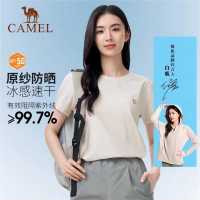 骆驼(CAMEL) 女速干短袖圆领T恤 户外速干短袖圆领T恤情侣款原纱防晒登山露营上衣 A24BZ00025