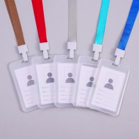 速买宝双面透明学生卡套校园卡工作牌校牌胸牌胸卡套工作证挂绳厂牌工牌挂绳多款颜色 竖款 10个起订