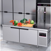乐创(lecon)BRF4-B15商用保鲜工作台卧式风冷工作台 豪华数显B款全冷冻 2*0.8*0.8m