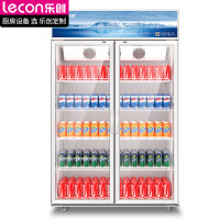 乐创(lecon)双开门展示柜冷藏柜立式冷柜超市便利店餐厅饭店冰箱立式冷柜 LC-ZSG02 618F/B1