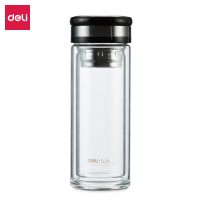 得力(deli)DL8988双层加厚玻璃杯(透明) (只)320ml