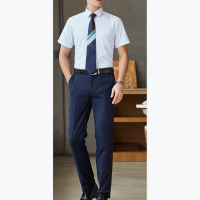 京嘉(JINGJIA) 夏季藏蓝色 套装 Mr职业短袖制服 短袖+西装裤