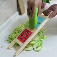 优橙 (切片+擦丝)两用擦子 老式木头擦子切片擦丝两用不锈钢刀刃菜收子土豆丝片多功能切菜器3个起订