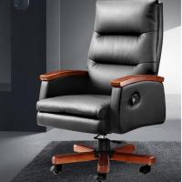 中伟(ZHONGWEI)老板椅可躺可升降转椅办公椅实木皮椅西皮