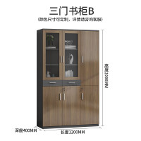 中伟(ZHONGWEI)书柜木质文件柜现代整墙书橱档案柜资料收纳柜三门