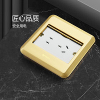 公牛(bull)开关插座五孔地插座全金属面板金色5孔地插地板地面插座GD8Z223