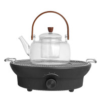 艾贝丽无烟围炉煮茶器(含壶)0.8L大容量花茶壶五档旋钮调温ABL-WL1317