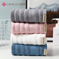 洁丽雅(grace)W1703毛巾4条A类长绒棉纯棉柔软洗脸洗澡家用吸水男女情侣加厚大面巾