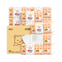 心相印(Mind Act Upon Mind)DT13100婴儿M码三层100抽18包立体压花面巾纸箱装