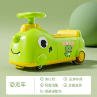 米迪象 儿童平衡车1到3岁四轮防侧翻宝宝滑步车溜溜滑行车 恐龙车滑行款+隐藏储物箱