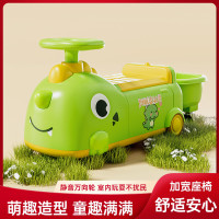 米迪象 儿童平衡车1到3岁四轮防侧翻宝宝滑步车溜溜滑行车 恐龙车滑行款-双储物箱