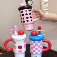 格沫巨无冰霸保温杯女生新款高颜值大容量水壶吸管水杯子礼物格沫想象系列冰霸杯(格纹款)