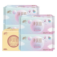 清风净润肌亲肤棉柔巾洗脸巾60抽*8包/箱AC10MY 1层60抽 8包