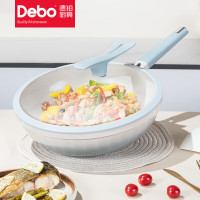 德铂(Debo)埃菲尔含钛0涂层陶瓷炒锅煎锅国标一级不沾锅不挑灶具32cmDEP-DS417