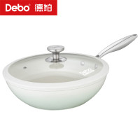 德铂(Debo)贝肯迪钛陶瓷煎炒锅有钛无涂层不沾锅家用煎蛋煎牛排锅有盖28cmDEP-948