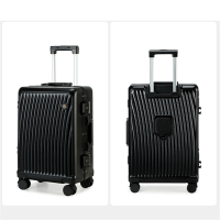 形象派(X.X.PIE)流动条纹拉杆箱XXP-L629 24寸PC 羽墨黑 长40厚25高63cm