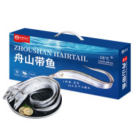 首鲜码头精品国产雷达网捕小眼舟山整条带鱼礼盒年货大礼包舟山带鱼礼盒B款5斤(9-10条)