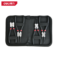 得力(deli)DL104407卡簧钳套装外弯弹簧钳尖嘴卡环钳 7英寸卡簧钳4件套