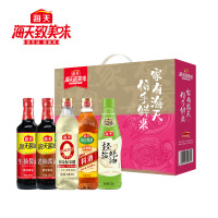 海天信手鲜来2520款生抽酱油500ml老抽酱油500mL轻盐蚝油520g0金标米醋500ml古道料酒500ml