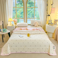 约克罗兰 糯柔棉空调被印花单人双人薄被YK5205 粉边萌趣 150cm*200cm