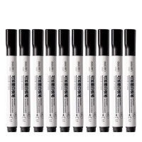 得力(deli) 可加墨白板笔 可擦易擦 10支黑 办公用品 S507