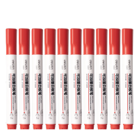 得力(deli) 可加墨白板笔 可擦易擦 10支红 办公用品 S507