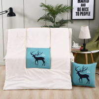 约克罗兰 卡通可爱印花抱枕被二合一靠垫抱枕磨毛小被子 北欧鹿 40*40cm 打开100*150cm