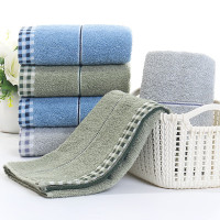 约克罗兰 三条装全棉毛巾礼盒成人家用酒店纯棉洗脸毛巾 千鸟格毛巾 34*74cm*3