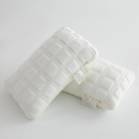 约克罗兰 针织提花面包枕芯方格枕 白色 单只 48*74cm