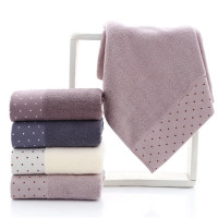 约克罗兰 两条装全棉毛巾礼盒成人家用酒店纯棉洗脸毛巾 星星点缀毛巾 34*74cm*2