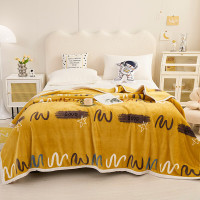 约克罗兰 舒适加厚绒毛毯 四季通用午睡毯YKT4306 曲线 180*200cm