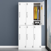 中伟(ZHONGWEI)CZG-B-304更衣柜员工储物柜职员柜存包鞋柜白色拆装六门柜可定制