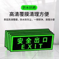 水龙珠 PVC泡沫胶夜光安全出口标识贴警示标识牌(5件套)36*14cm
